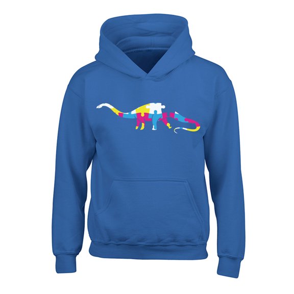 Awkward Styles Kid's Autism Hoodies for Girls Dinosaur Puzzle Hooded Youth Sweatshirt for Boys