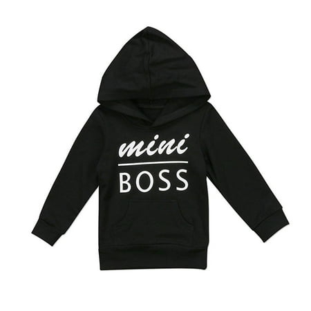 

0-5T Baby Boy Girl Mini Boss Hoodie Tops Toddler Hooded Sweater Sudaderas con Capucha Casual con Bolsillo Outfit