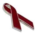 thumbnail image 2 of PinMart Meningitis Prevention and Sickle Cell Anemia Awareness Enamel Lapel Pin â Burgundy Ribbon prevention Pin, 2 of 3