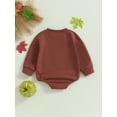 thumbnail image 4 of Wassery Infant Baby Girls Halloween Costume 6M 12M 18M 24M Newborn Girl Jumpsuit Long Sleeve Round Neck Letters Pumpkin Print Pullovers Bodysuit Fall Casual Clothes 0-24M, 4 of 8
