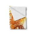 thumbnail image 2 of Floral Soft Flannel Fleece Throw Blanket, Ornaments Flowers Waves Pattern Curvy Leaves Swirls Graphic Design, Cozy Plush for Indoor and Outdoor Use, 50" x 60", Orange Yellow Cream, by Ambesonne, 2 of 5