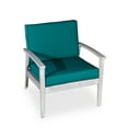 thumbnail image 2 of Cfowner Mid-Century Modern Leisure Accent Chair with Solid Wood Armrest for Living Room Bedroom Studio, Silver Gray Finish, Dark Green Cushions, 2 of 3