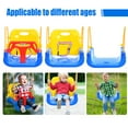 thumbnail image 4 of IFOYO 3-in-1 Kids Swing Seat, Secure Swing Seat with High Back and T-Bar Detachable for Playground Outdoor, Loaded up to 120kg for 3-10 Years Kids, Blue, 4 of 7