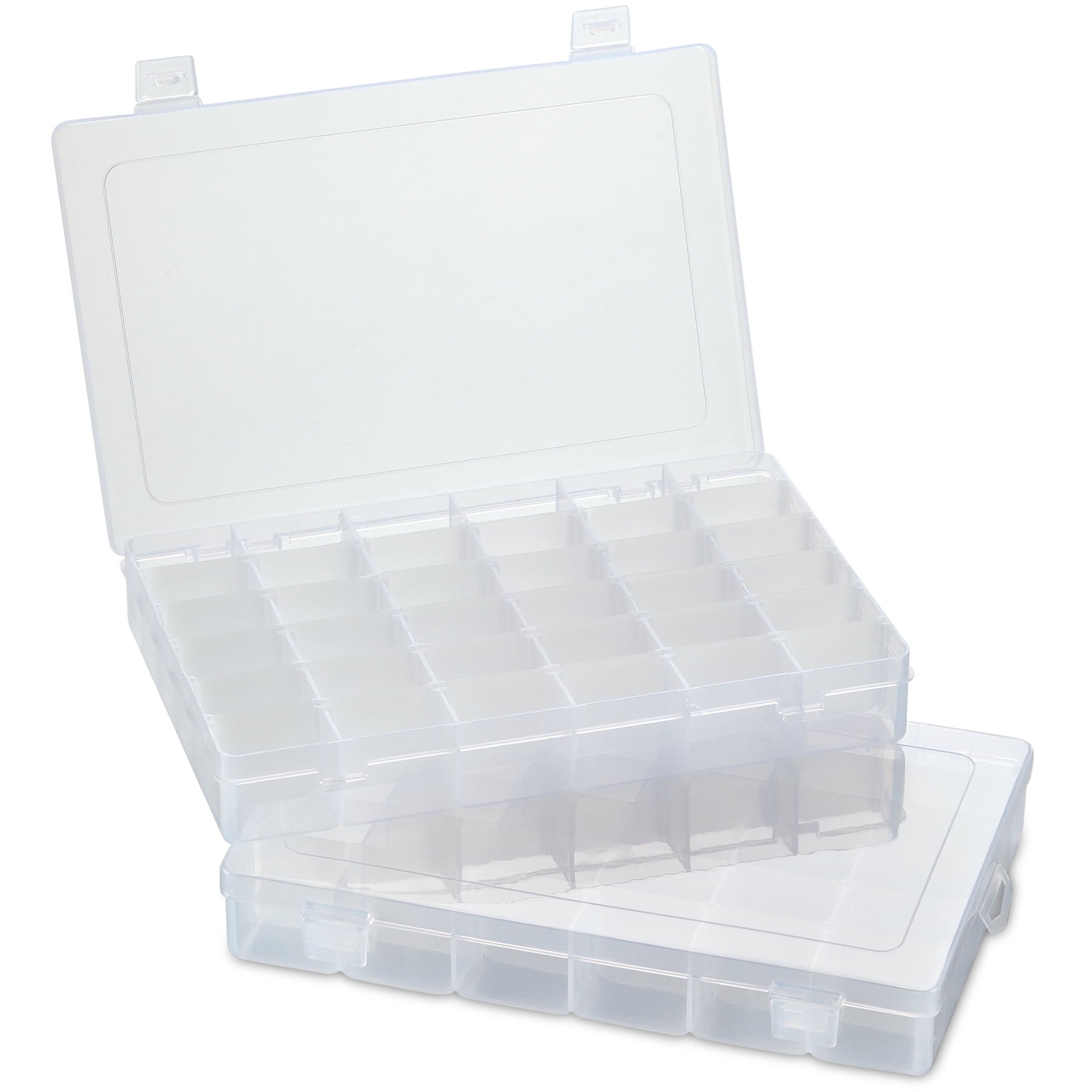 MEDca 36-Grid Clear Plastic Organizer, Pack of 2 – Bead & Hang-Tab Storage Box