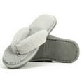 thumbnail image 4 of DODOING Women's Memory Foam Flip Flop House Indoor Slippers with Cozy Short Plush Lining, Spa Thong Sandals Slippersm, Black/ Grey/ Pink, 4 of 7