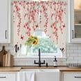 thumbnail image 3 of Swag Valance Curtains for Windows, Cherry Blossoms Light Filtering Kitchen Curtains with Rod Pocket, Spring Farmhouse Botanical Flowers Window Treatment Valances for Living Room, 36x36 - 2 PCS, 3 of 9