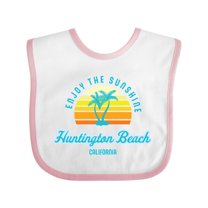 Inktastic Summer Enjoy the Sunshine Huntington Beach California Blue Boys or Girls Baby Bib