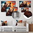 thumbnail image 4 of Designart "Geometric Majesty of Bears I" Animals Metal Wall Decor, 4 of 5