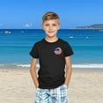 thumbnail image 5 of Kids Independence Day Graphic Tee Boys Girls American Flag Graphic T-Shirt Cute Round Neck Short Sleeve Cotton Top Black 4-5 Years, 5 of 6