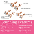 thumbnail image 3 of Cate & Chloe Pack of 3 - Mia 18k Rose Gold Plated Stud Earrings with Simulated Diamonds for Women, 3 of 11