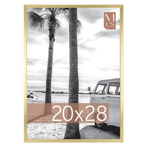 MCS Foundation 20x28 Poster Frame Traditional Brass, Vertical & Horizontal Wall Hanging Large Picture Frame for Photos, Posters & Art Prints (1-Pack)