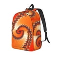 thumbnail image 1 of Disketp Orange Rotating print Canvas Backpack Lightweight Travel Daypack Student Rucksack Laptop Backpack-Medium, 1 of 5