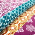 thumbnail image 5 of Lush Decor Bohemian Stripe Duvet Cover - Fuchsia/Orange - Full/Queen, 5 of 11