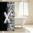 thumbnail image 3 of Manfei Contemporary Grid Shower Curtain 72Wx72L,Modern Pixel Bathroom Curtain,Black White, 3 of 5