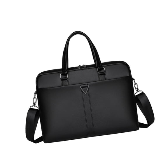 Wxqbjtam Mens Business Bag Briefcase with Shoulder Strap Large Capacity Handbag Crossbody PU Black