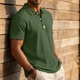 thumbnail image 4 of Mens Casual Shirts Summer Short Sleeve Solid Color Polos Daily Comfort Classic Collared Shirt for Big and Tall, 4 of 8