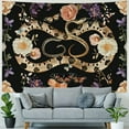 thumbnail image 4 of Snake Tapestry Floral Plants Wall Tapestry Moon Phase Tapestries Boho Mandala Tapestry Wall Hanging Large Butterfly Tapestry for Bedroom Aesthetic, Black Purple, 4 of 6