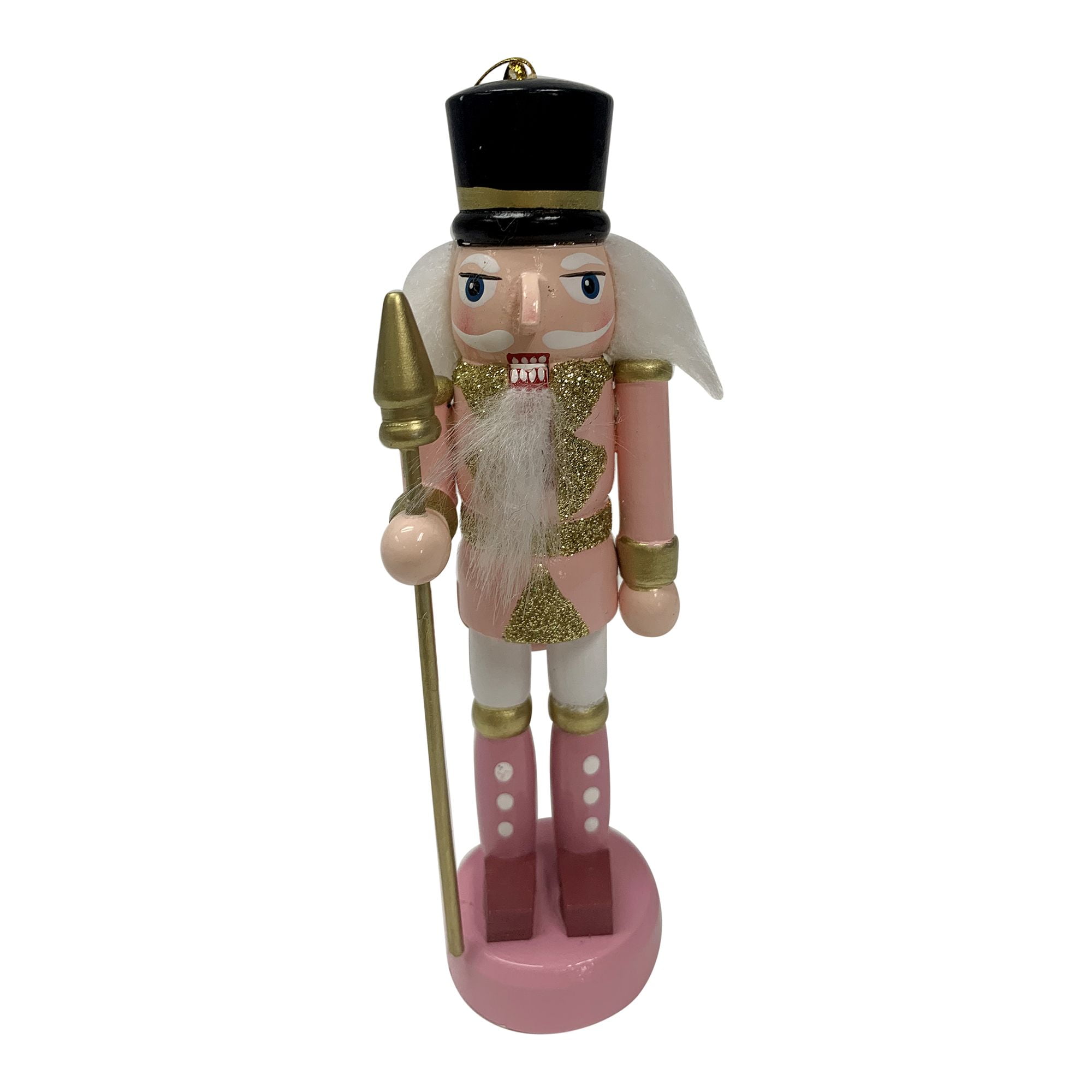 Holiday Time 5 inch Pink Christmas Nutcracker Hanging Ornament