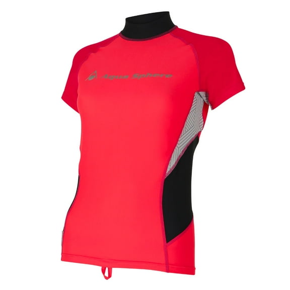 Aqua Sphere Amy Light Red Womens Short Sleeve Rashguard Shirt Size Medium