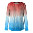 thumbnail image 5 of Womens T Shirts Long Sleeve Top Round Neck Basic Fashion Printed Tshir Thumbhole Tunic Tshirts, 5 of 5