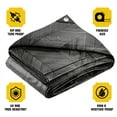 thumbnail image 3 of Core Tarps Extreme Heavy Duty 20 Mil Tarp Cover, Waterproof, UV Resistant, Rip and Tear Proof, Poly Tarpaulin with Reinforced Edges for Roof, Camping, Patio, Pool , Boat (Grey Wood/Black 40′ X 40′), 3 of 7
