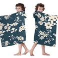 thumbnail image 4 of Pioneer Flower Floral Print Pattern Hooded Bath Towel，50"x30" for Ages 3 To 12 Kids, Quick Dry Lightweight Soft Microfiber Hood Beach Towel Cover Up for Kids, 4 of 7