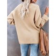 thumbnail image 2 of Women'S Oversized Sweaters Batwing Long Sleeve Loose V Neck Button Henley Tops Pullover Knit Jumper  XL, 2 of 4