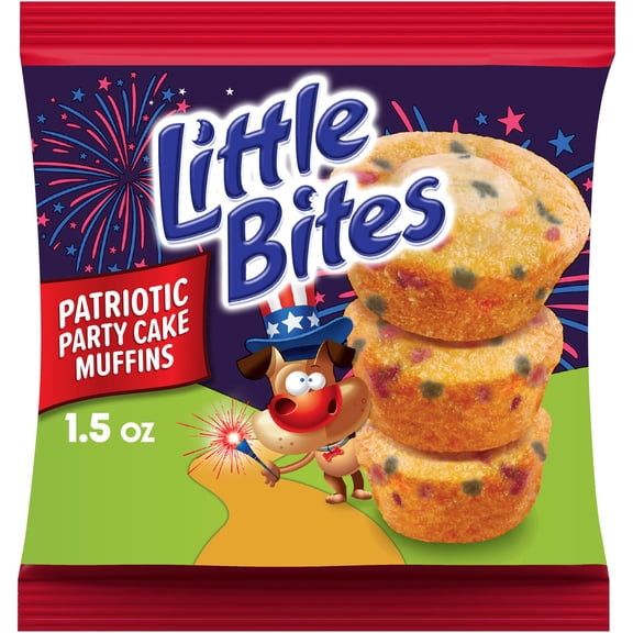 Little Bites Party Cake Muffins, 1.5 oz, Cake and Sprinkles Mini Muffins, Pouch