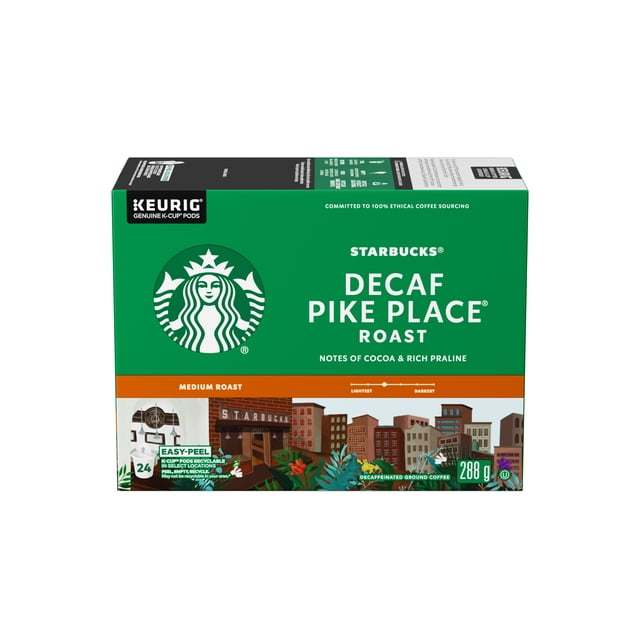STARBUCKS Café Moulu Torr. Moyenne Sbux Pike Place Décaf., K-Cup