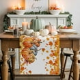 thumbnail image 2 of Fall Table Runner Thanksgiving Pumpkin Gnome Table Runners Sunflower Maple Leaves Cotton Linen Dresser Scarf Kitchen Dining Table Decor for Fall Holiday Party Decor 13x90 Inch, 2 of 9