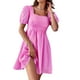 thumbnail image 3 of SAYOO Vestido de manga corta de cuello cuadrado SAYOO  moda, 3 of 9