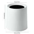 thumbnail image 3 of AuroraX 1 Gallon Desk Mini Trash Can White Cute Round Affordable Luxury Solid Wastebasket Minimalist Stylish Plastic Trash Bin for Dormitory Living Office, 3 of 6