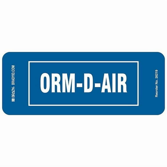 Brady Label,ORM-D-Air,PK100 26219PLS