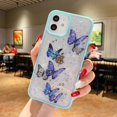 thumbnail image 1 of Cute Butterfly Cartoon Phone Case For iPhone 11 12 Pro Max Mini X XR XS Max 7 8 Plus SE 2020 Glitter Clear Soft TPU Back Cover LXY, 1 of 7