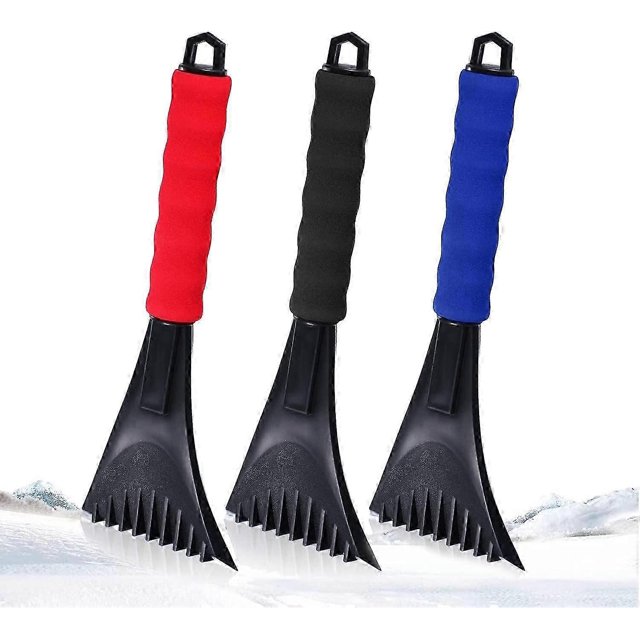 Ice Scraper, 3 Pack Car ice Scraper with Soft Touch Foam Handle, Ice Scraper for Car Windscreen, Car Accessories Windscreen Scraper Removes Frost,Ice