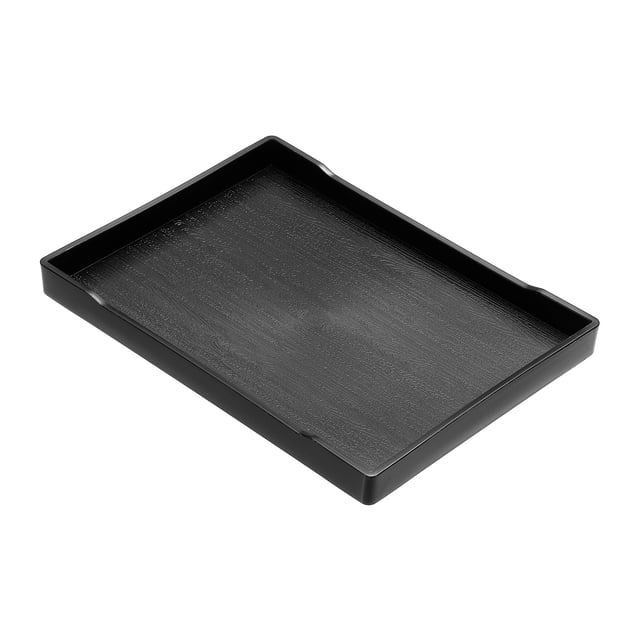 Bandeja de comida rápida Uxcell 8x6", bandeja rectangular de plástico multiusos para restaurante, hogar y cocina, negra