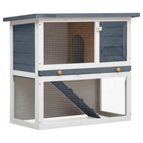 vidaXL Rabbit Hutch Bunny Cage House with Pull Out Tray Ramp Solid Pine Wood