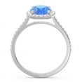 thumbnail image 4 of Diamond-Capitals 2.15 Carat New Oval Cut Blue Topaz Gemstone & Natural Diamond Proposal Ring for Ladies Solid 18K White Gold Size 7.5, 4 of 7