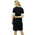 thumbnail image 4 of Bimba Women's Black Short Sleeve Collar Neck Bodycon Tshirt Dress Formal Wear, 4 of 9