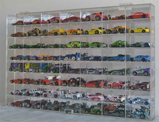 164 Scale Toy Cars Wheels Display Case Wall Cabinet Rack 56 Compartment  Hotahw6456