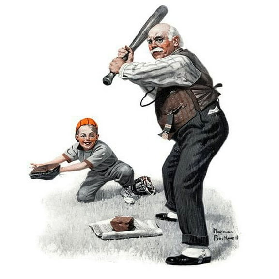 Marmont Hill "Gramps at the Plate" by Norman Rockwell Painting Print on Canvas