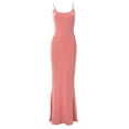 thumbnail image 5 of Women Sleeveless Fish Tail Dress Solid Spaghetti Strap Bodycon Long Dress, 5 of 7