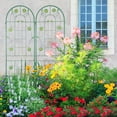 thumbnail image 4 of 2 Pack Metal Garden Trellis Rustproof Trellis for Climbing Plants Iron Trellis for Vines Outdoor Flower Support Green (86.7" x 19.7"), 4 of 5