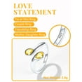 thumbnail image 5 of Silvora Sterling Silver Birthstone Rings for Women Pear Shaped Yellow Citrine Open Ring Birthday Christmas Jewelry Gift for Wife Mother Girlfriend, November, 5 of 7
