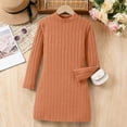 thumbnail image 4 of TBWNWG Girls Slim Fit Bodycon Dress Winter Warm Stretchy Turtleneck Long Sleeve Casual Outfit for Toddlers And Kids With Soft for Daily Wear Holiday Party,Size 11-12 Years, 4 of 5