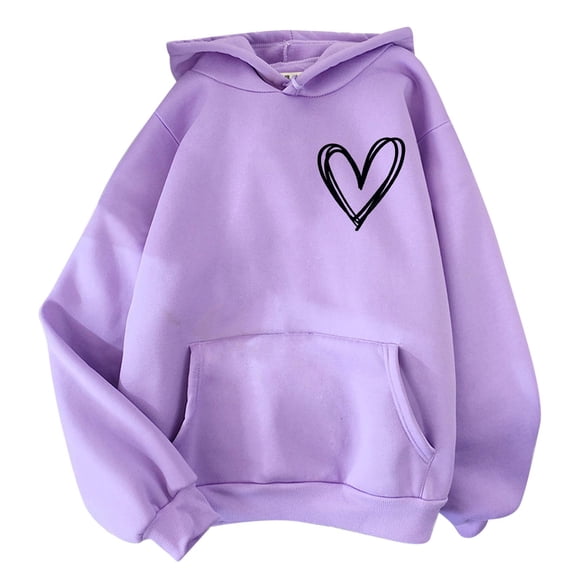 Women's Print Long Sleeved Sweatshirt Blouse Pullover Solid Color Hooded Sweatshirts Women Hoodie Long Hoodie for Women Hoodie for Woman Style Hoodies for Women Sweatshirt Hooded Pullover Sweatshirt