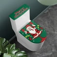 thumbnail image 2 of Renewold Stretchable Toilet Seat Covers Set of 2Happy Santa Toilet Lid Cover with Elastic Bottom Merry Christmas Tank Lid Covers Keep Toilet Bathroom Clean, 2 of 6