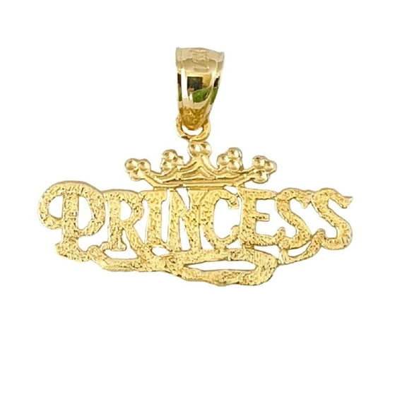 14k Yellow Gold PRINCESS Pendant / Charm, Made in USA
