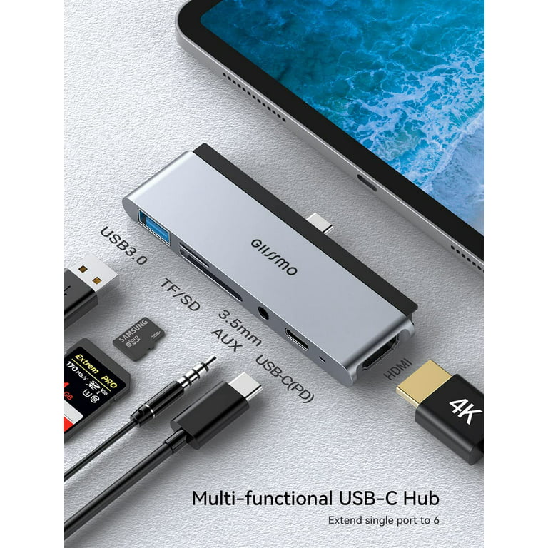 6 in 1 Multi-Function Portable USB Adapter Card Storage Set, 60W
