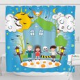 thumbnail image 1 of Rideau de Douche d'Halloween Fantaisiste Squelette - Décor Coloré, 1 of 4
